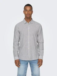 Only & Sons Hemd 'Caiden' Grau/Hellgrau