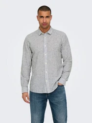 Only & Sons Hemd 'Caiden' Grau/Hellgrau