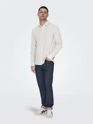 Only & Sons Hemd 'Caiden' Weiß/Grau/Creme/Hellgrau