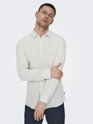 Only & Sons Hemd 'Caiden' Weiß/Grau/Creme/Hellgrau