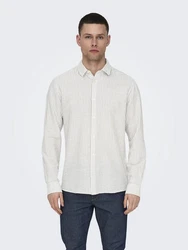 Only & Sons Hemd 'Caiden' Weiß/Grau/Creme/Hellgrau
