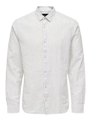 Only & Sons Hemd 'Caiden' Weiß/Grau/Creme/Hellgrau