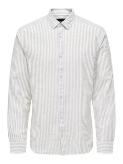 Only & Sons Hemd 'Caiden' Weiß/Grau/Creme/Hellgrau