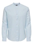 ONLY & SONS Langarmhemd ONSCAIDEN LS MAO STRIPE LINEN SHIRT NOOS Hellblau