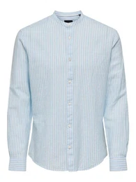 Langarmhemd ONSCAIDEN LS MAO STRIPE LINEN SHIRT NOOS