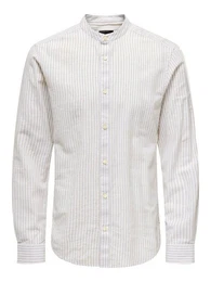 Langarmhemd ONSCAIDEN LS MAO STRIPE LINEN SHIRT NOOS
