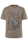 JP1880 T-Shirt Tracht Halbarm Print Vintage Look Schwarz/Dunkelgrün/Beige/Hellgrau/Braun/Hellblau/Gelb/Khaki