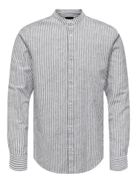 Langarmhemd ONSCAIDEN LS MAO STRIPE LINEN SHIRT NOOS