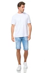 Denim House Jeansbermudas im Destroyed Look mit Stretch Blau
