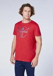 Chiemsee Print-Shirt T-Shirt mit Label-Symbol (1) Rot/Dunkelrot