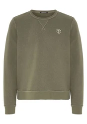 Chiemsee Sweatshirt Basic-Look mit Logo-Motiv Dunkelgrün