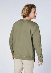 Chiemsee Sweatshirt Basic-Look mit Logo-Motiv Dunkelgrün