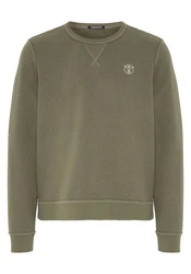 Chiemsee Sweatshirt Basic-Look mit Logo-Motiv Dunkelgrün
