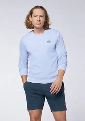 Chiemsee Sweatshirt Basic-Look mit Logo-Motiv Blau/Hellblau