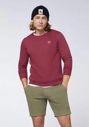 Chiemsee Sweatshirt Basic-Look mit Logo-Motiv Bordeaux/Dunkelrot/Rot
