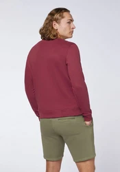 Chiemsee Sweatshirt Basic-Look mit Logo-Motiv Bordeaux/Dunkelrot/Rot