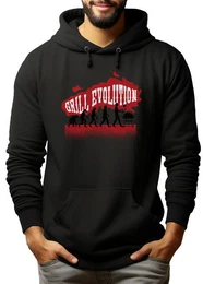 Hoodie Herren Kapuzen Sweatshirt - Grill Evolution Kapuzenpulli mit Aufdruck i358