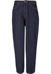 URBAN CLASSICS Herren 90s Jeans Dunkelblau/Blau/Lila