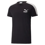 PUMA T-Shirt T7 ICONIC Schwarz/Dunkelblau/Lila