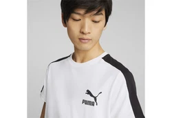 PUMA T-Shirt T7 ICONIC Grau/Weiß