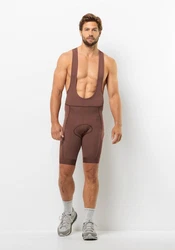 Jack Wolfskin Fahrradhose MOROBBIA BIB SHORTS Braun/Dunkelbraun/Rot