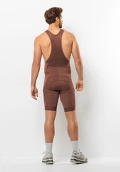 Jack Wolfskin Fahrradhose MOROBBIA BIB SHORTS Braun/Dunkelbraun/Rot
