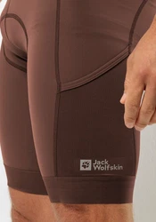 Jack Wolfskin Fahrradhose MOROBBIA BIB SHORTS Braun/Dunkelbraun/Rot
