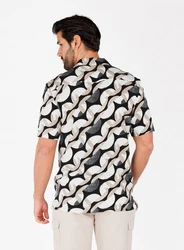 Key Largo Kurzarmhemd MSH MAGMA Schwarz/Beige/Weiß/Creme/Dunkelblau/Grau