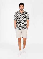 Key Largo Kurzarmhemd MSH MAGMA Schwarz/Beige/Weiß/Creme/Dunkelblau/Grau