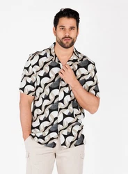 Key Largo Kurzarmhemd MSH MAGMA Schwarz/Beige/Weiß/Creme/Dunkelblau/Grau