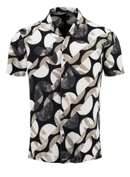 Key Largo Kurzarmhemd MSH MAGMA Schwarz/Beige/Weiß/Creme/Dunkelblau/Grau