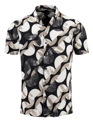 Key Largo Kurzarmhemd MSH MAGMA Schwarz/Beige/Weiß/Creme/Dunkelblau/Grau