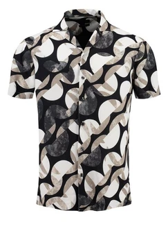 Key Largo Kurzarmhemd MSH MAGMA Schwarz/Beige/Weiß/Creme/Dunkelblau/Grau