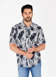 Key Largo Kurzarmhemd MSH INSTINCT Blau/Beige/Braun/Hellblau