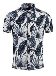 Key Largo Kurzarmhemd MSH INSTINCT Blau/Beige/Braun/Hellblau