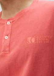 s.Oliver Kurzarmshirt T-Shirt mit Henley-Ausschnitt Rot/Orange/Rosa