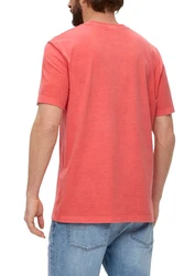 s.Oliver Kurzarmshirt T-Shirt mit Henley-Ausschnitt Rot/Orange/Rosa