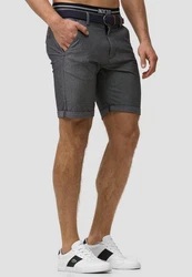 Indicode Herren Bryant Chino Shorts 4 Taschen Dunkelgrau/Grau