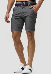 Indicode Herren Bryant Chino Shorts 4 Taschen Dunkelgrau/Grau