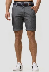 Indicode Herren Bryant Chino Shorts 4 Taschen Dunkelgrau/Grau