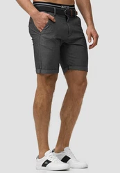 Indicode Herren Bryant Chino Shorts 4 Taschen Dunkelgrau/Grau