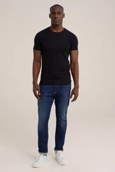 WE Fashion T-Shirt Schwarz/Dunkelblau