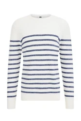 WE Fashion Sweater Blau/Hellblau/Weiß/Creme/Dunkelblau