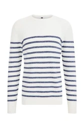 WE Fashion Sweater Blau/Hellblau/Weiß/Creme/Dunkelblau