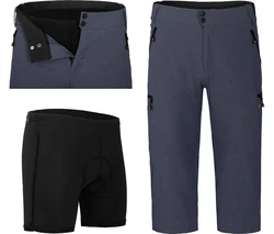 Fahrradhose PORVOO Capri Herren 3/4 Radhose grau/blau