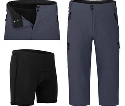 Fahrradhose PORVOO Capri Herren 3/4 Radhose grau/blau