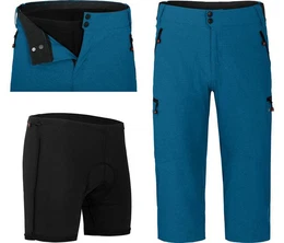 Fahrradhose PORVOO Capri (mit gepolsterter Innenhose) Herren 3/4 Radhose, robust, elastisch, Normalgren, Saphir blau