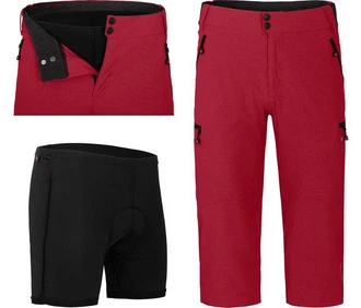 Fahrradhose PORVOO Capri Herren 3/4 Radhose rot Fahrradhose PORVOO Capri Herren 3/4 Radhose rot