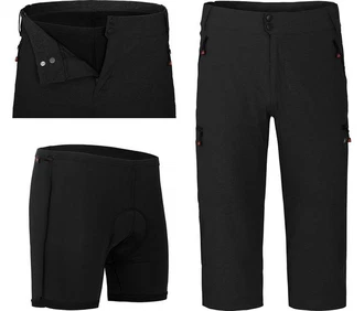 Fahrradhose PORVOO Capri Herren 3/4 Radhose schwarz