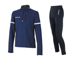 Airtracks Fahrradhose Herren Thermo Radtrikot Set Dunkelblau/Blau